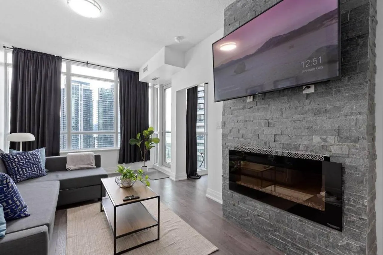 Lux 1 Br-Den Dwtn Condo Near Cn Tower With Parking 토론토 0*,